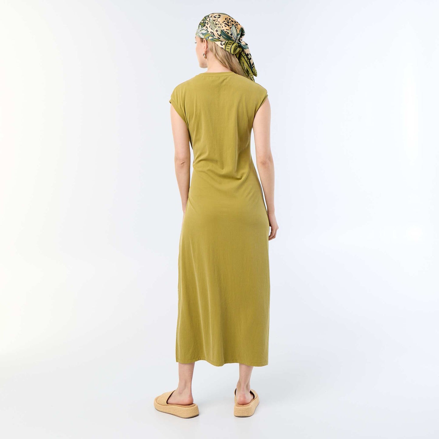 Long Tie-Waist Dress GREEN