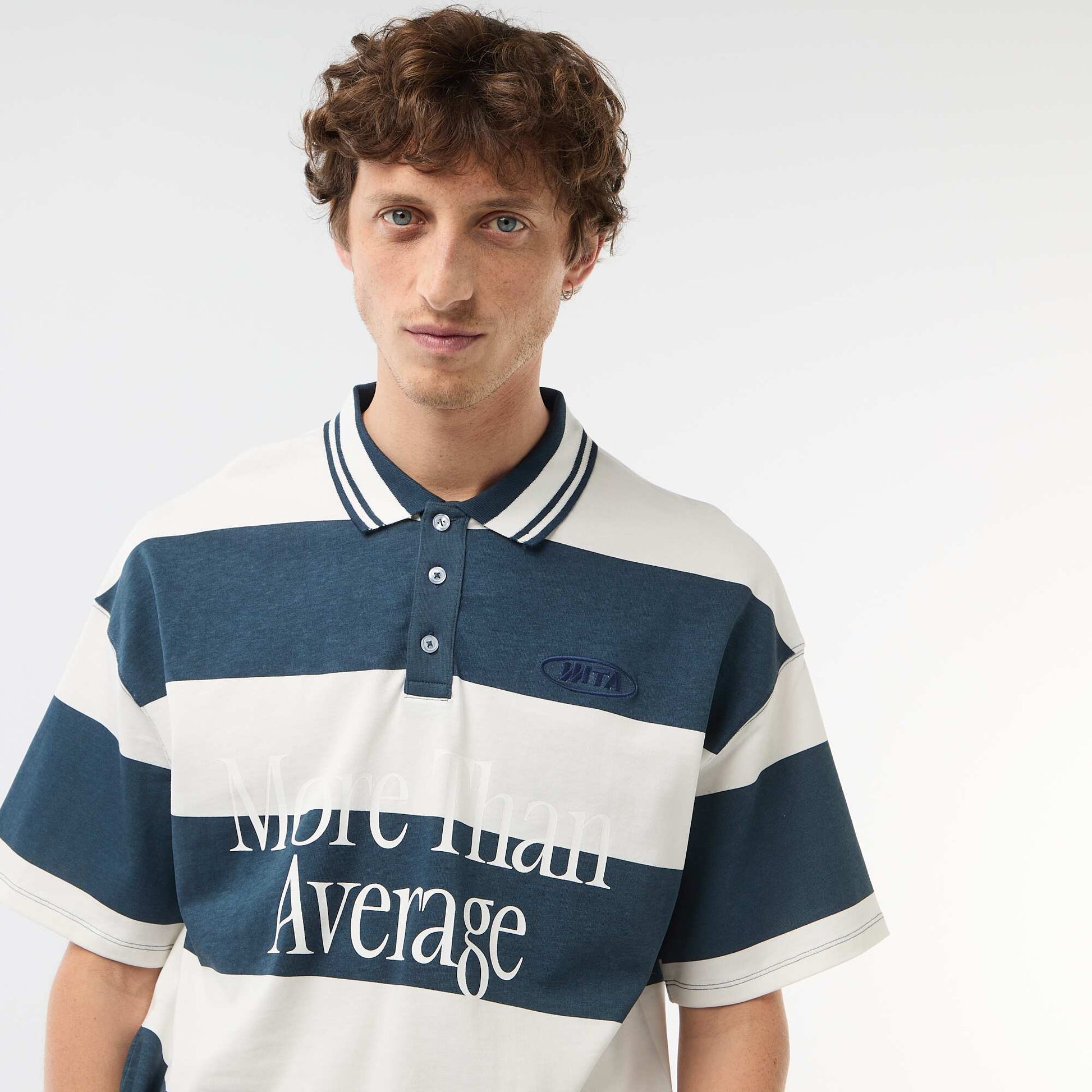 Short-Sleeve Rugby Polo Shirt BLUE