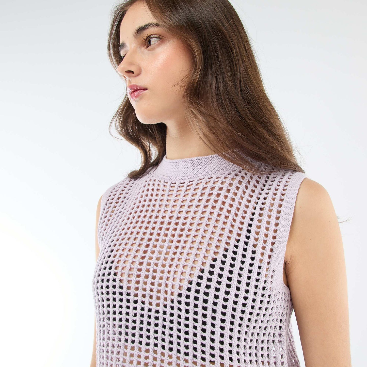 Crochet Sleeveless Top PINK