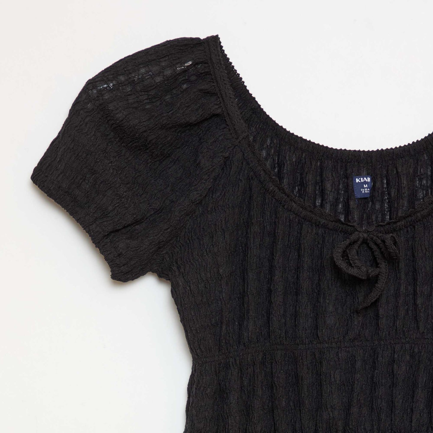Short-sleeved balloon dress BLACK