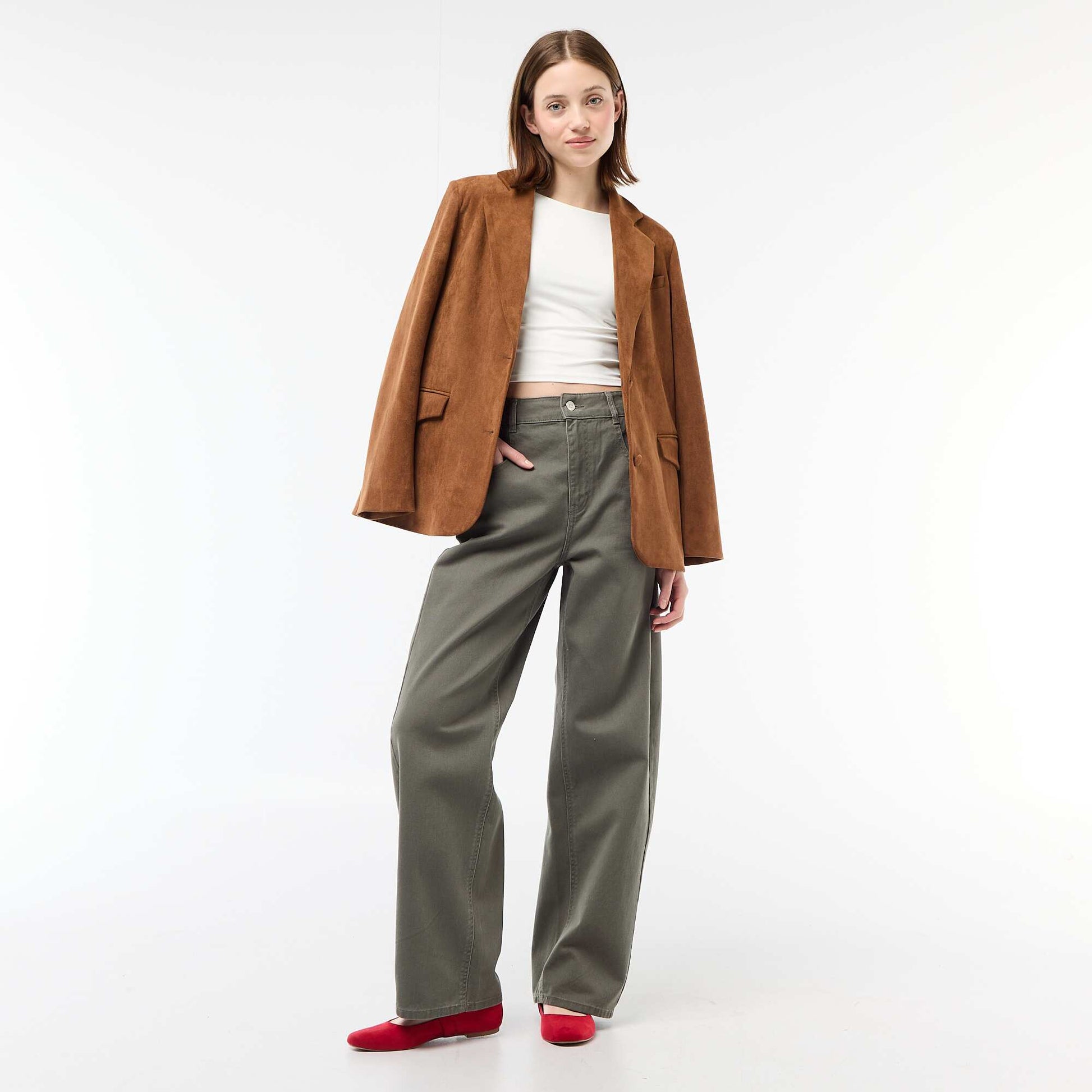 Balloon Fit Trousers KHAKI