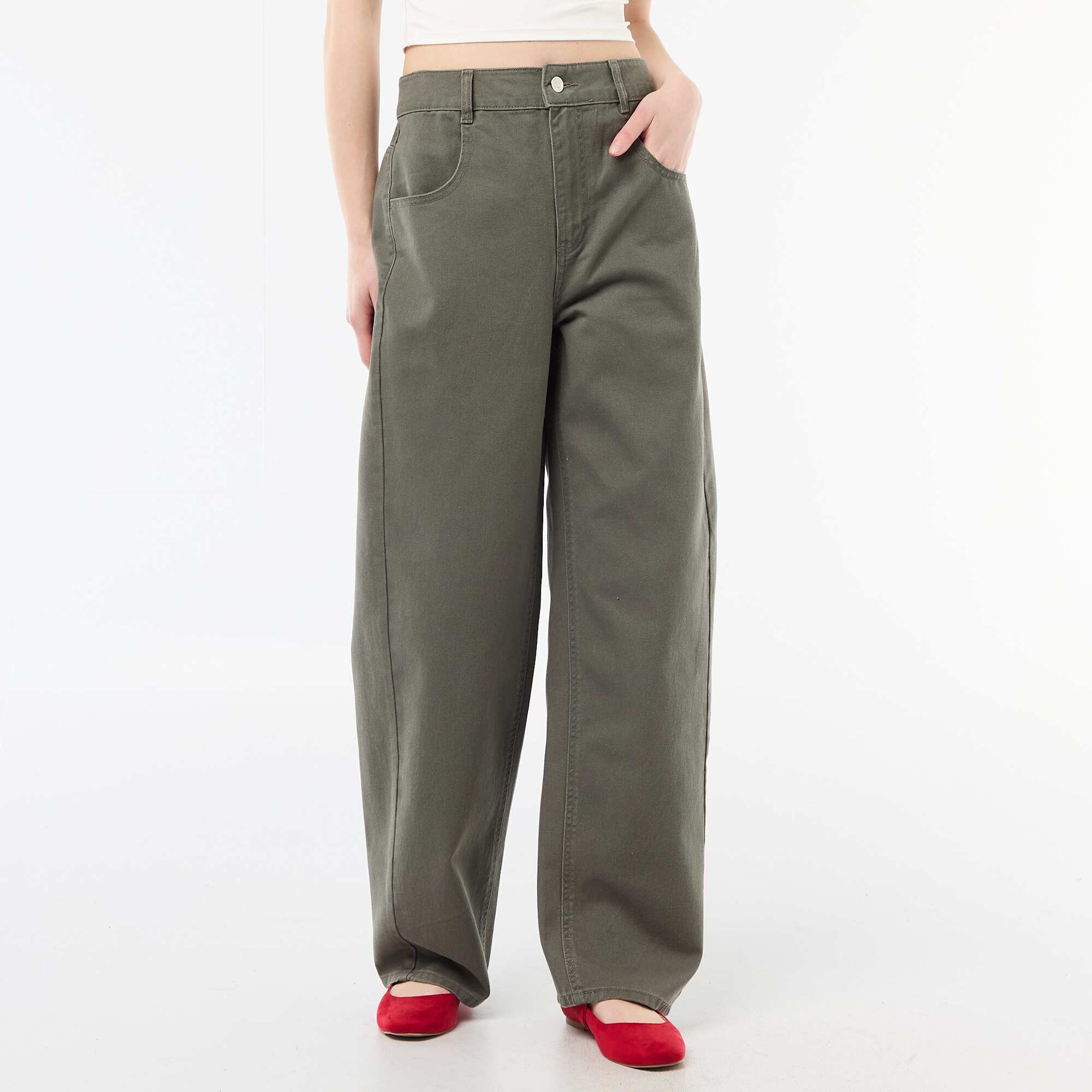 Balloon Fit Trousers KHAKI