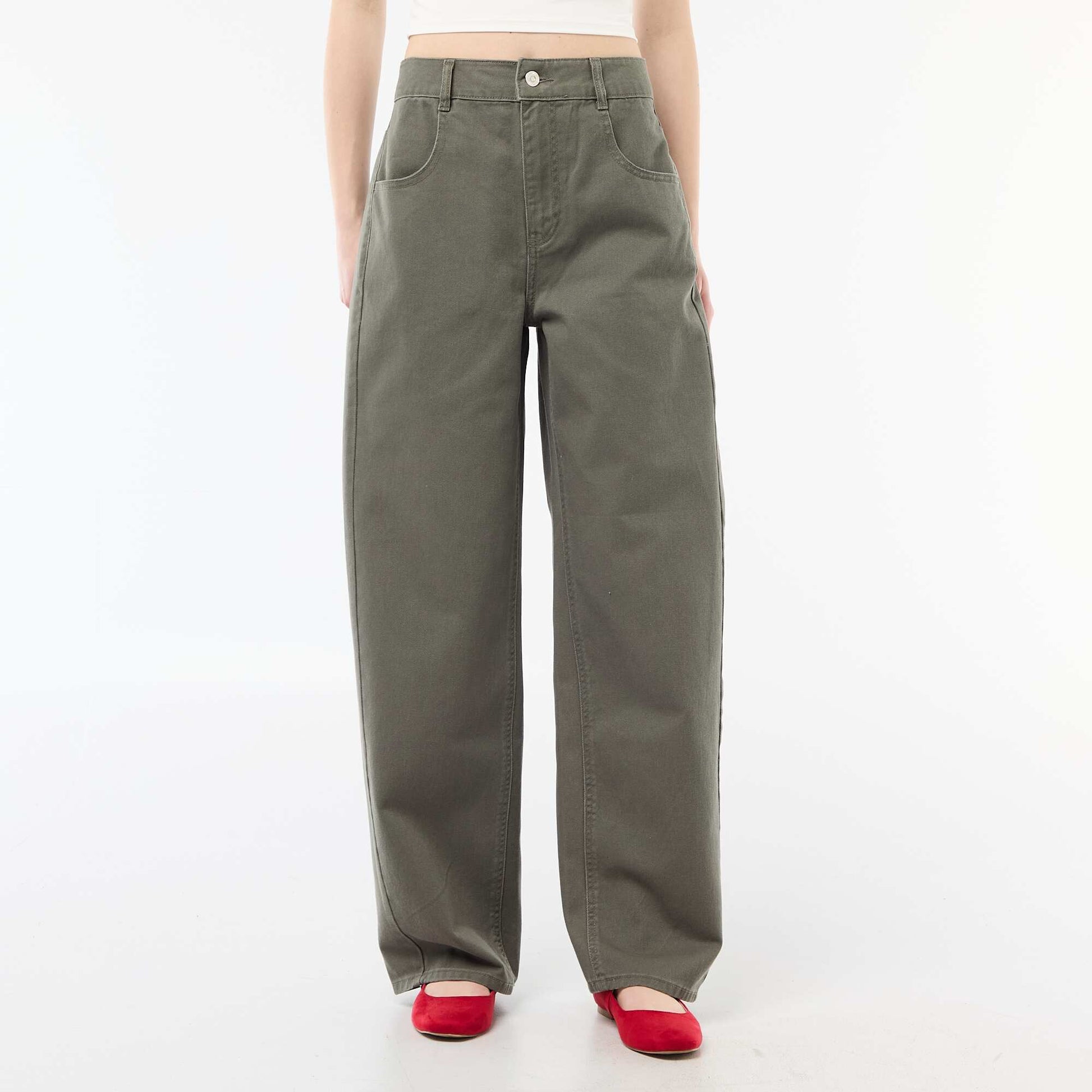 Balloon Fit Trousers KHAKI