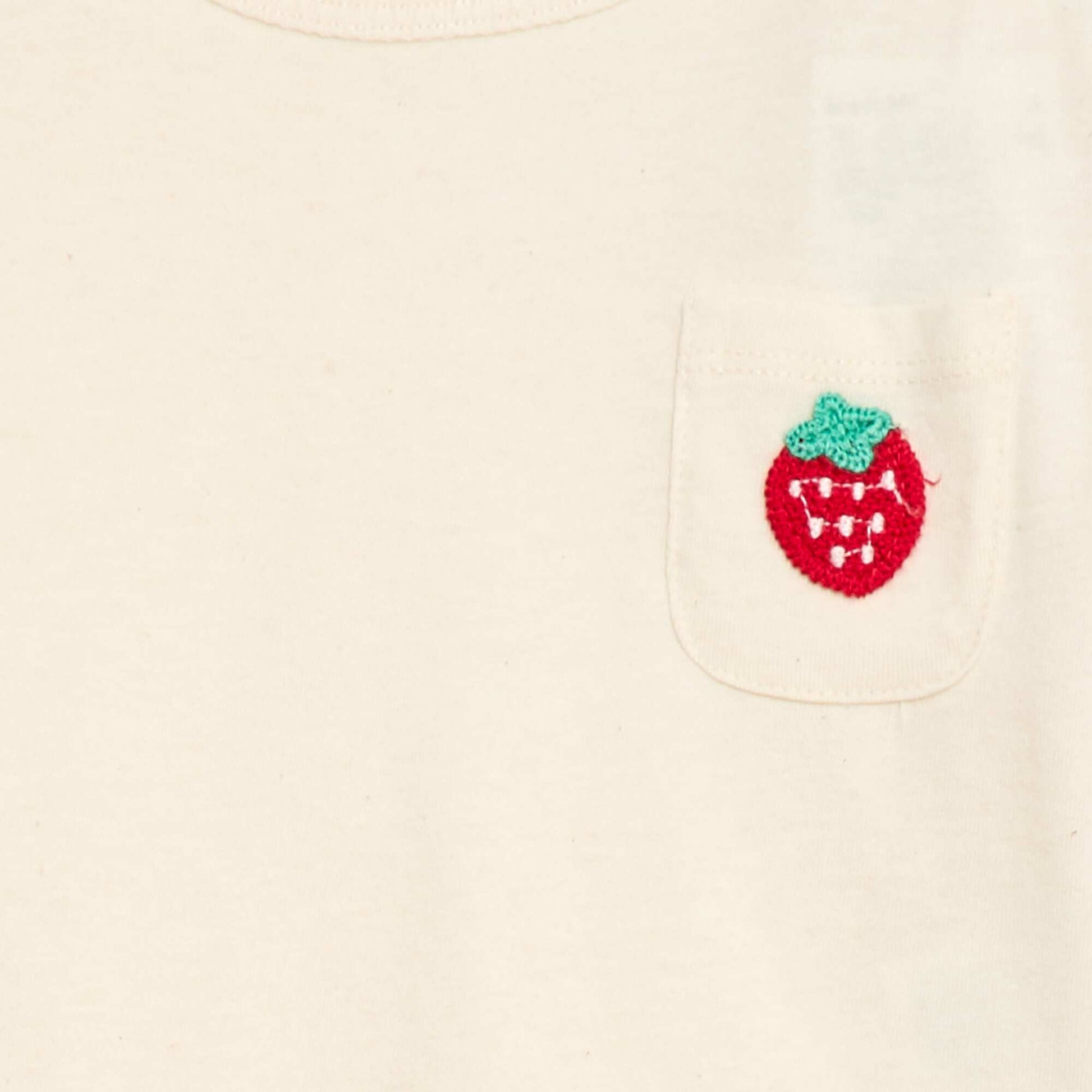 T-shirt with decorative pocket and embroidery WHITE