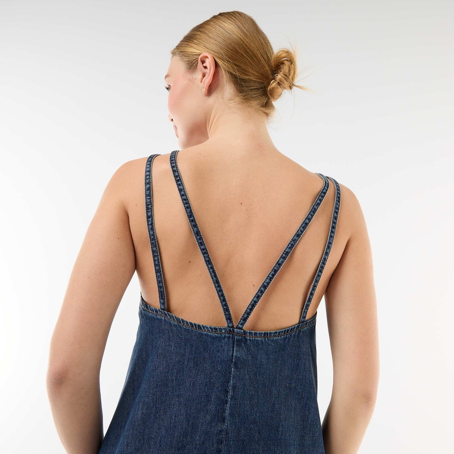Longline Denim Dress BLUE