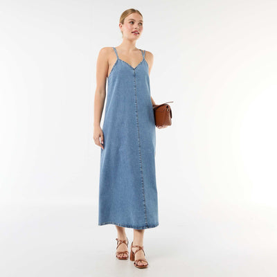 Longline Denim Dress BLUE