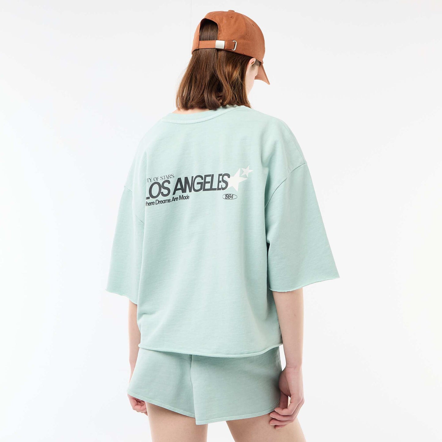 Oversized T-shirt with Slogan BLUE