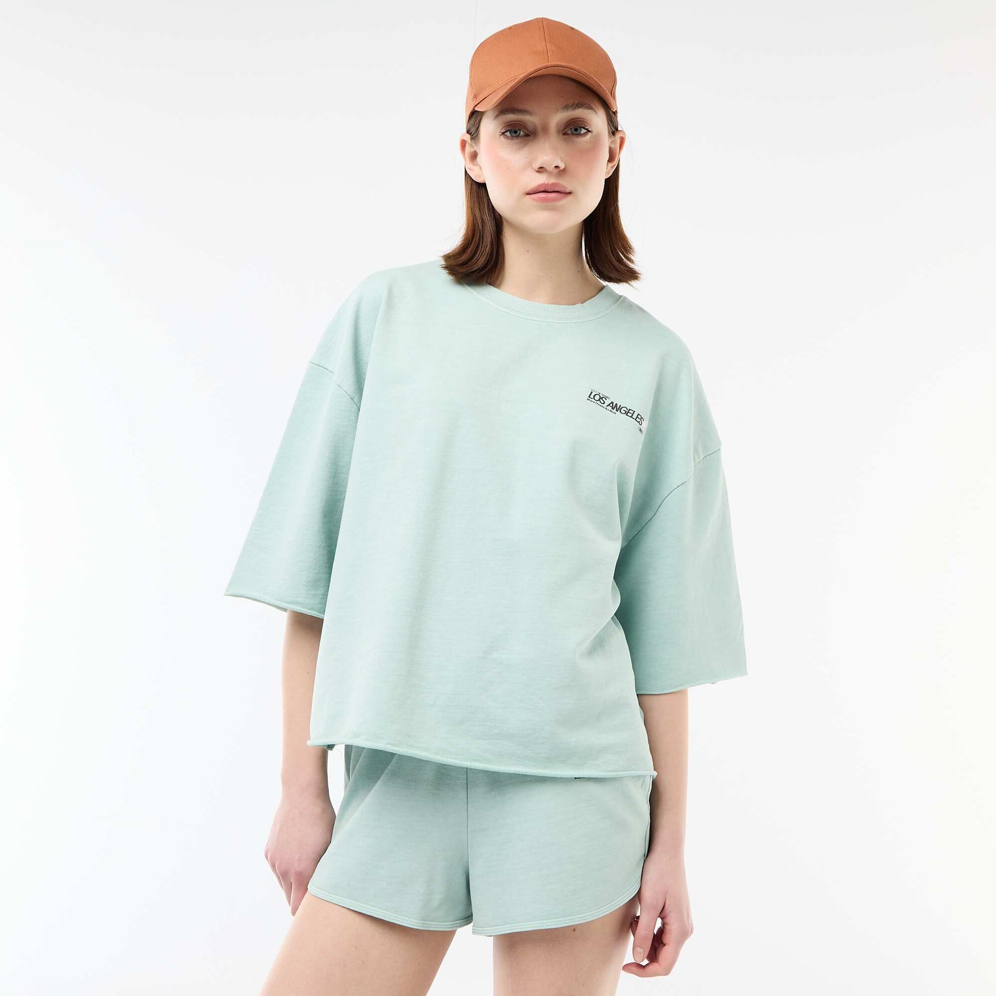 Oversized T-shirt with Slogan BLUE
