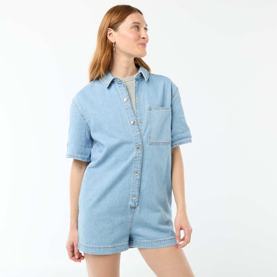 Denim Short Jumpsuit BLUE