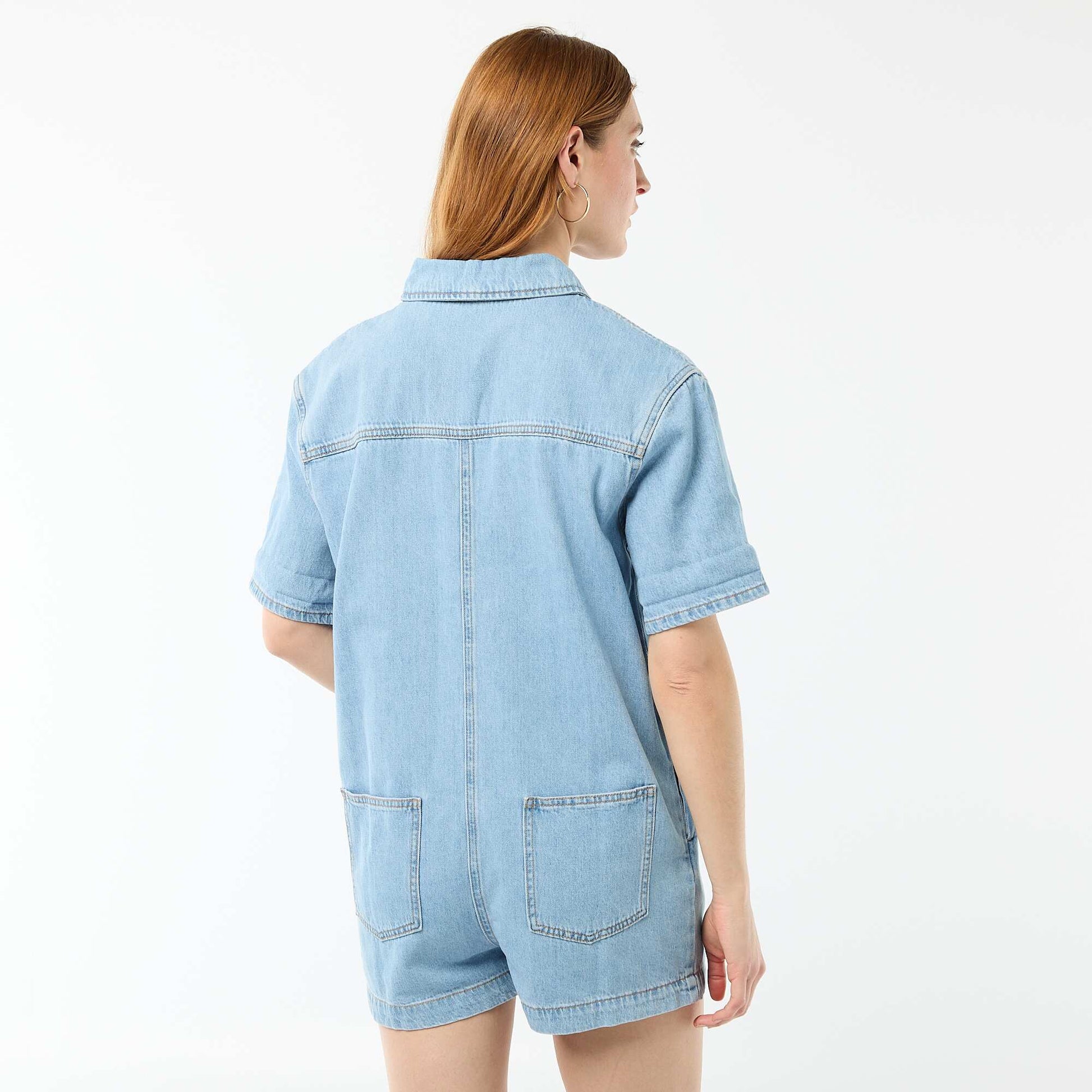 Denim Short Jumpsuit BLUE