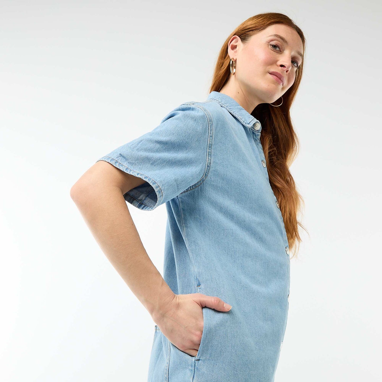Denim Short Jumpsuit BLUE