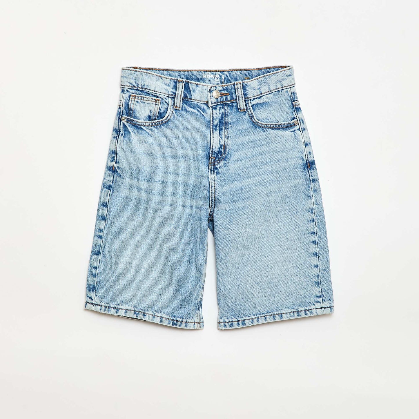 Baggy Denim Bermuda Shorts in Cotton BLUE