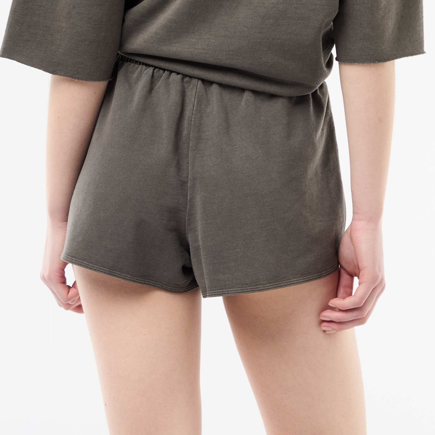 French Terry Short Shorts with Graphic GREY