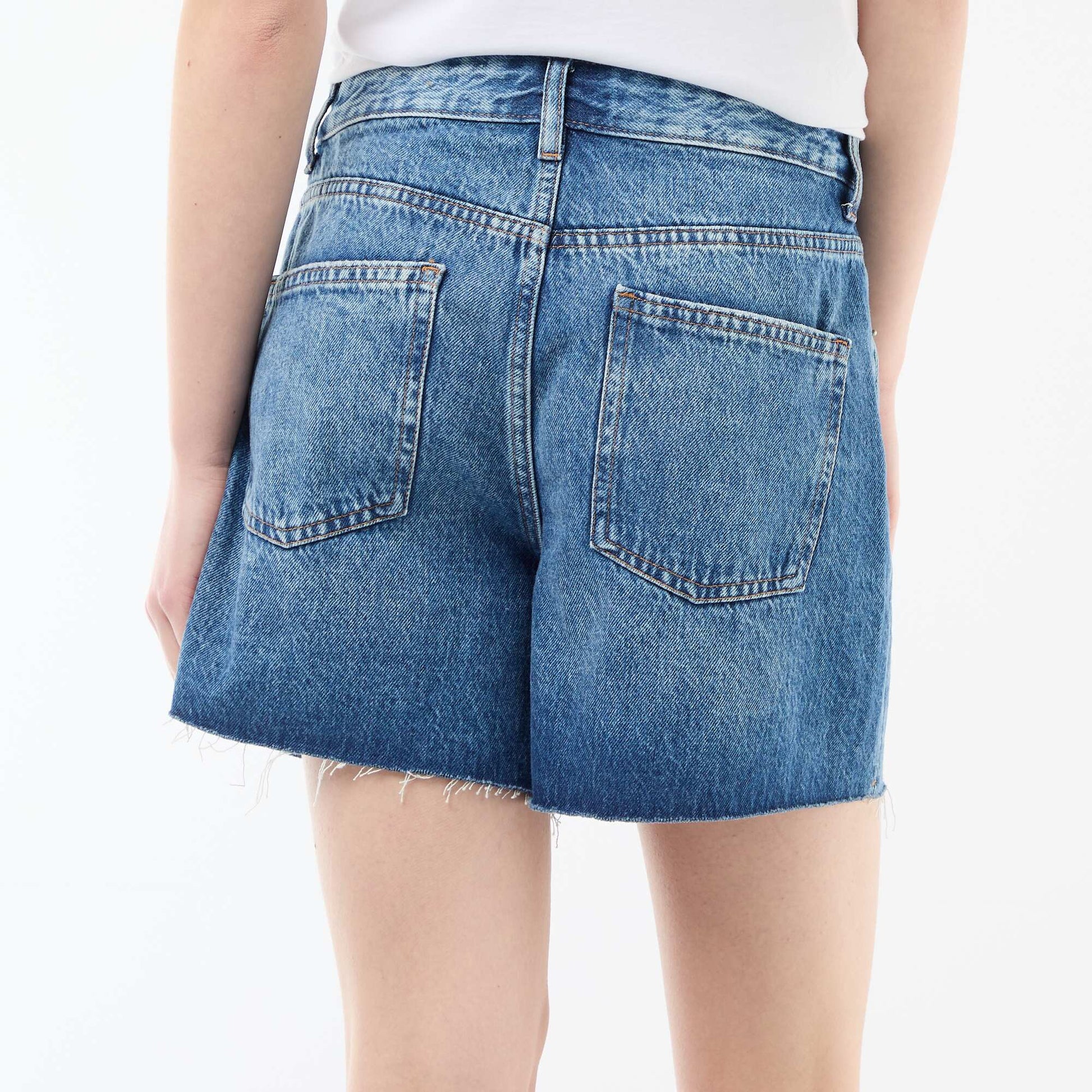 High-Waisted Denim Short Shorts BLUE