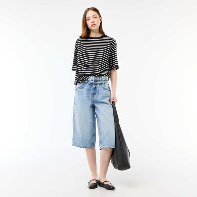 Oversized Denim Bermuda Shorts BLUE