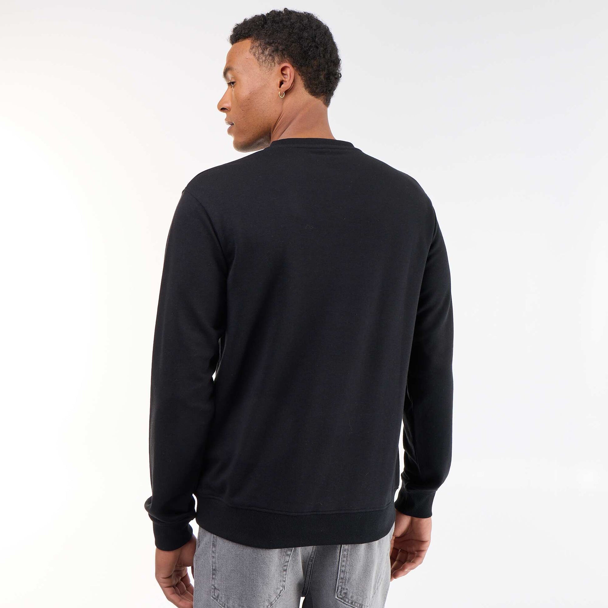 Plain French Terry Sweatshirt BLACK