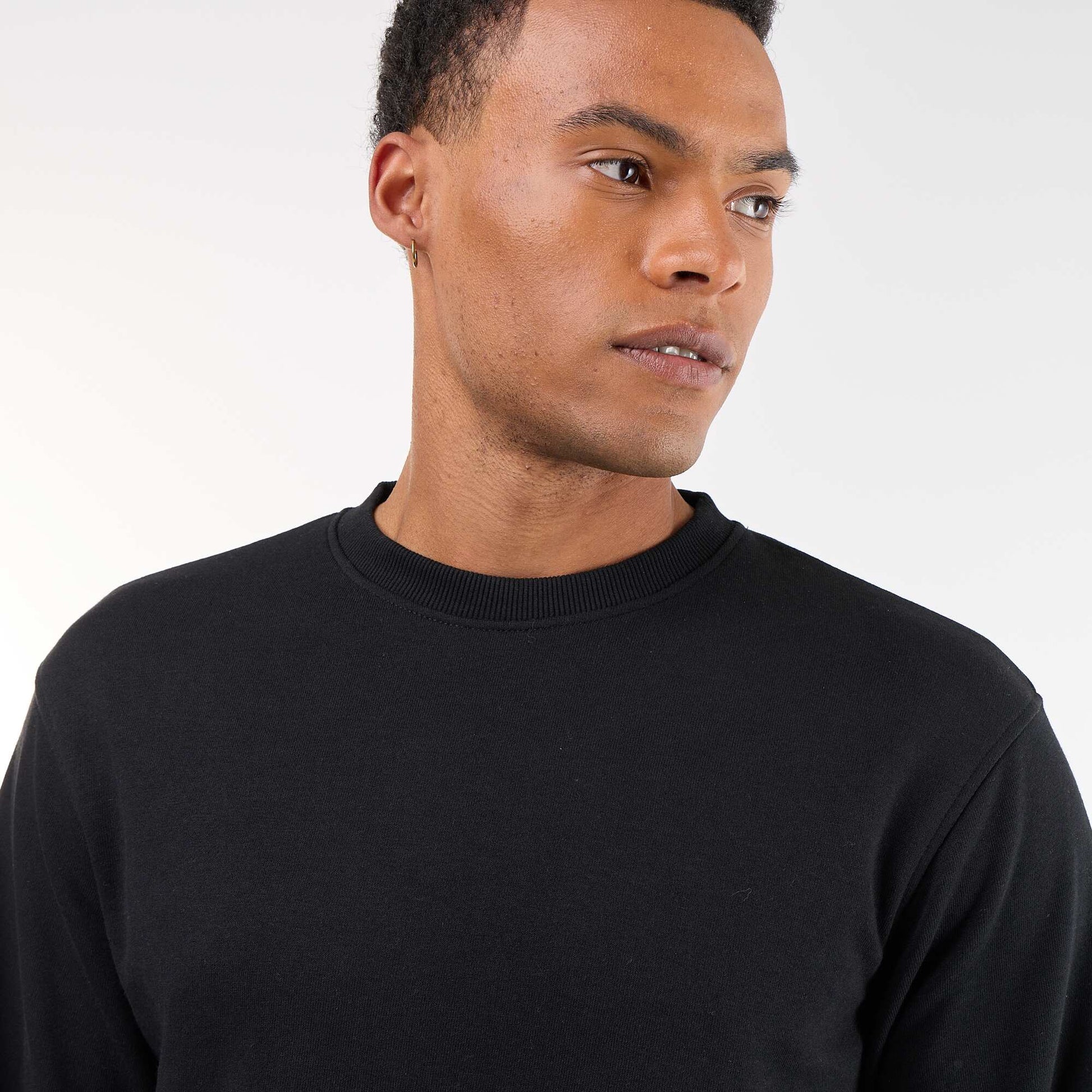 Plain French Terry Sweatshirt BLACK