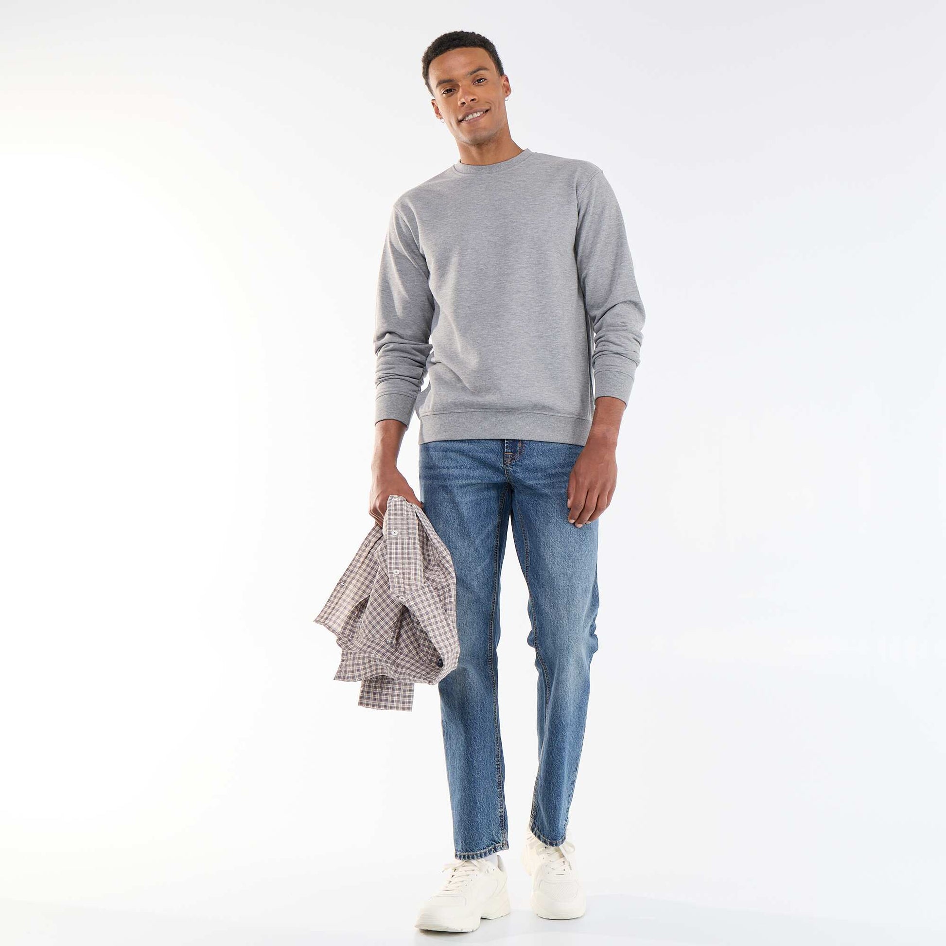 Plain French Terry Sweatshirt GREY