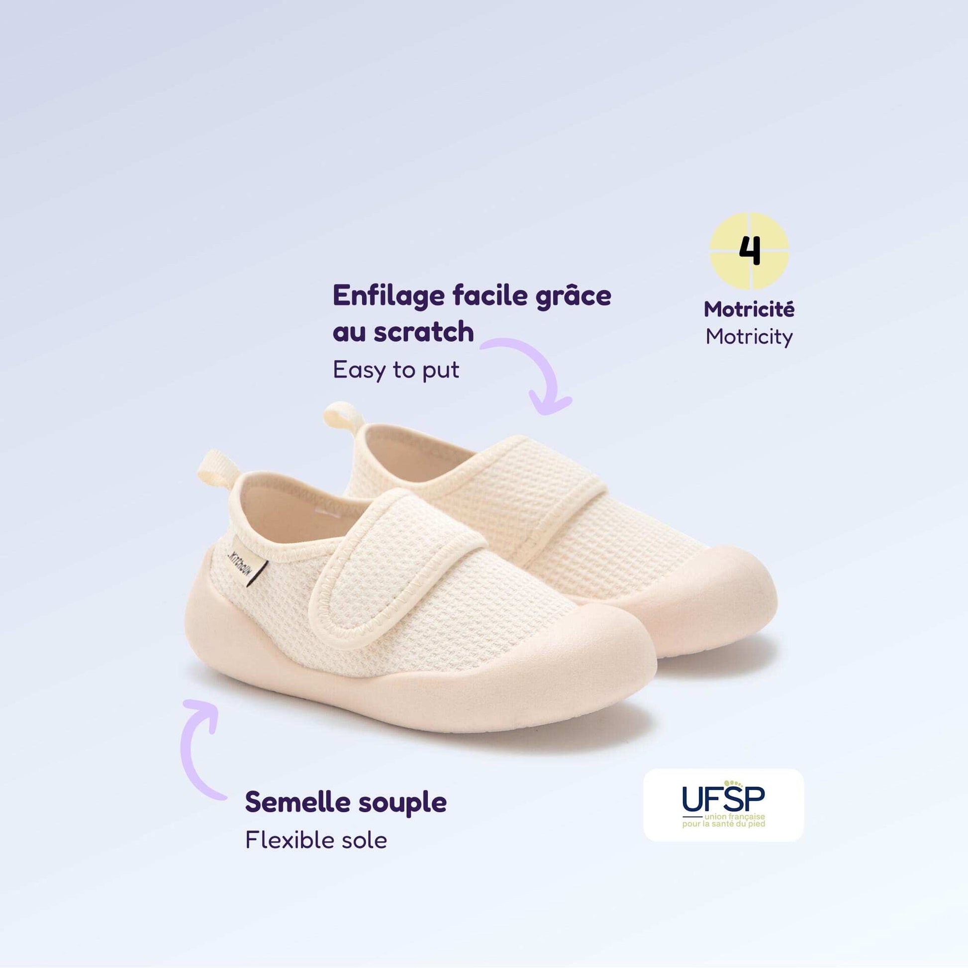 Kitchoun Motor Skills Slippers - Stage 4 'Walking' BEIGE