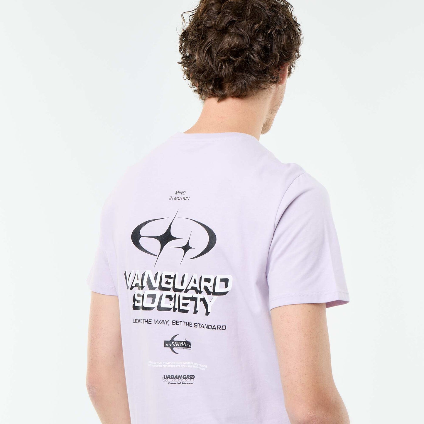 Short-sleeved graphic print T-shirt PURPLE