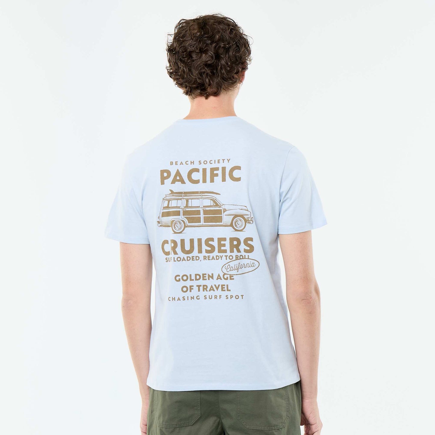 Short-sleeved graphic print T-shirt BLUE