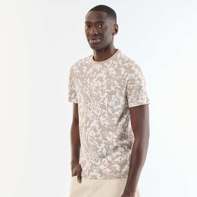 Short-sleeved graphic print T-shirt BEIGE
