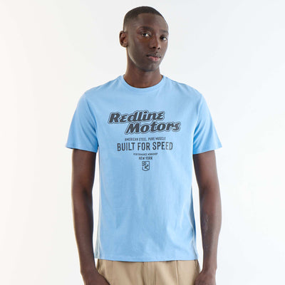 Short-sleeved graphic print T-shirt BLUE