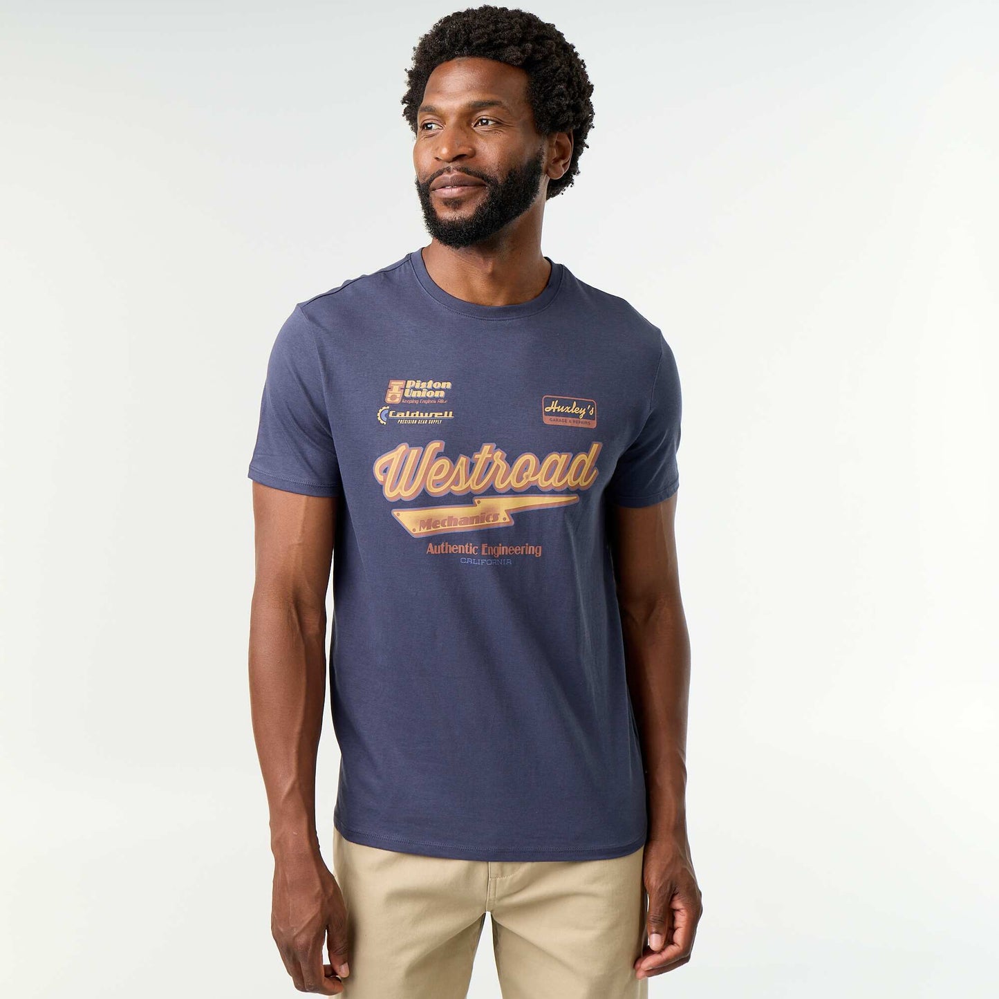 Short-sleeved graphic T-shirt BLUE