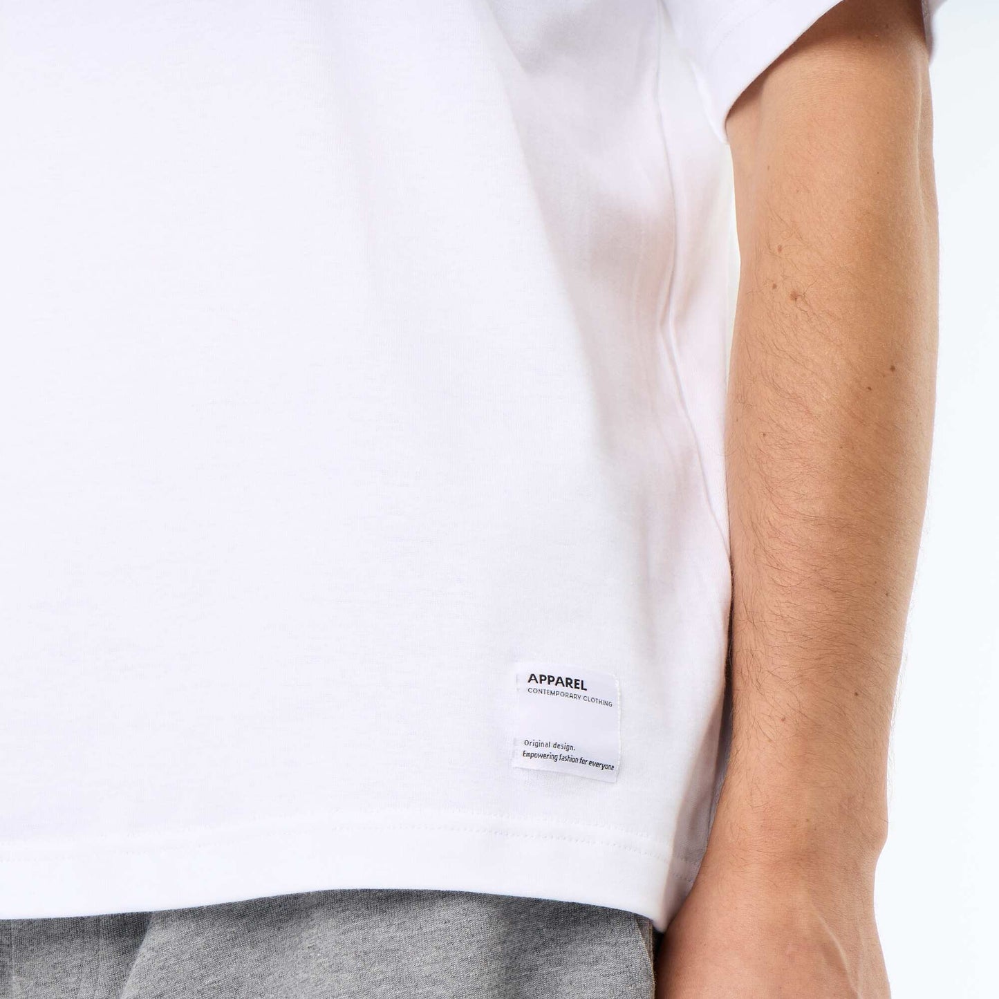Men's Plain Short-Sleeved Crew Neck T-Shirt WHITE