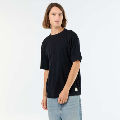 Men's Plain Short-Sleeved Crew Neck T-Shirt BLACK
