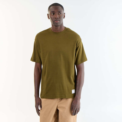 Men's Plain Short-Sleeved Crew Neck T-Shirt GREEN