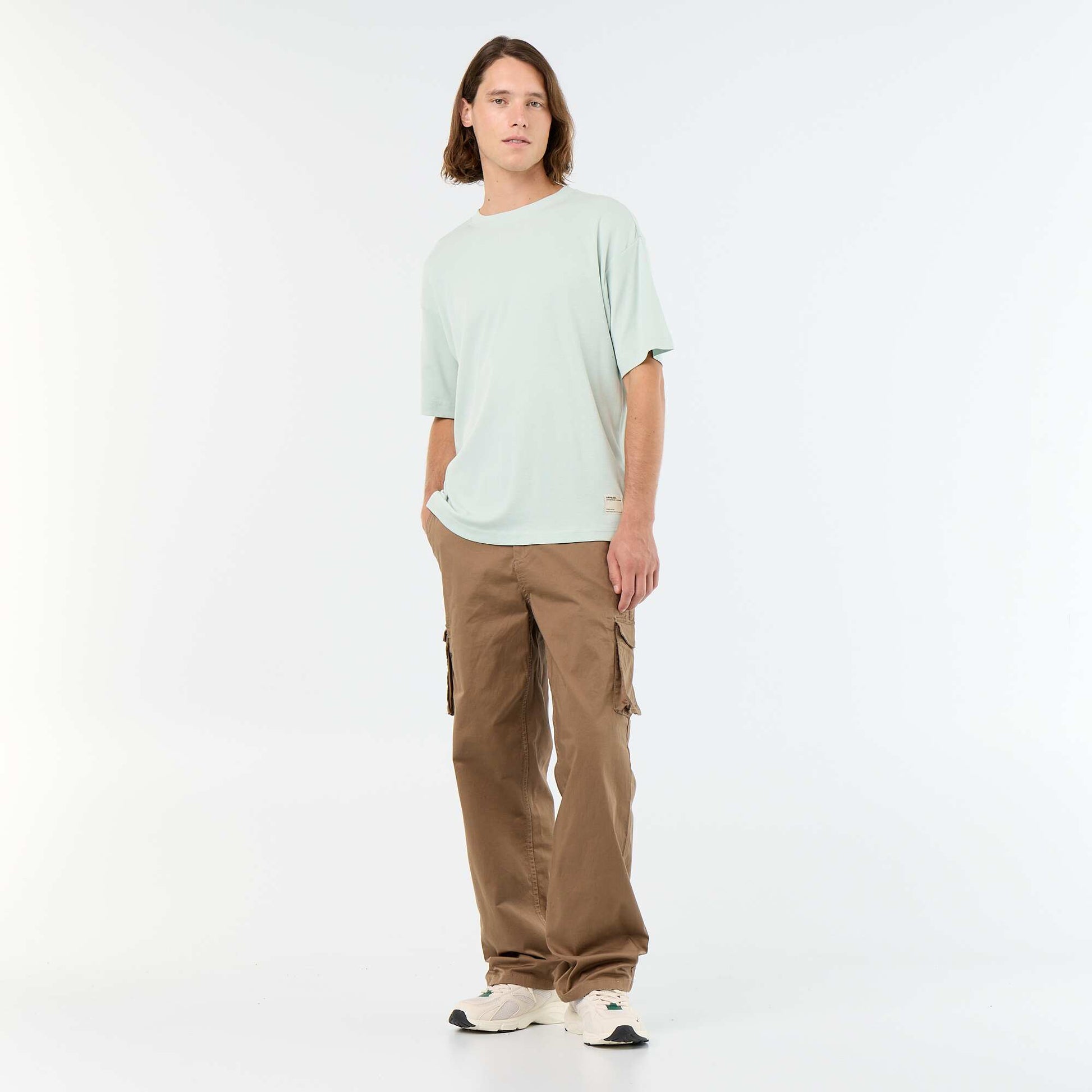 Men's Plain Short-Sleeved Crew Neck T-Shirt BLUE