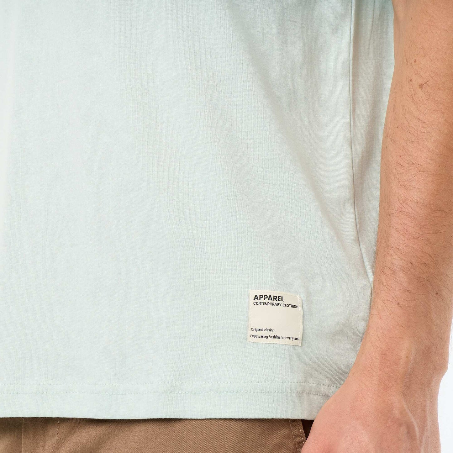 Men's Plain Short-Sleeved Crew Neck T-Shirt BLUE