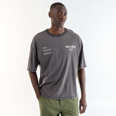 Vintage Style Short-Sleeved Printed T-shirt GREY