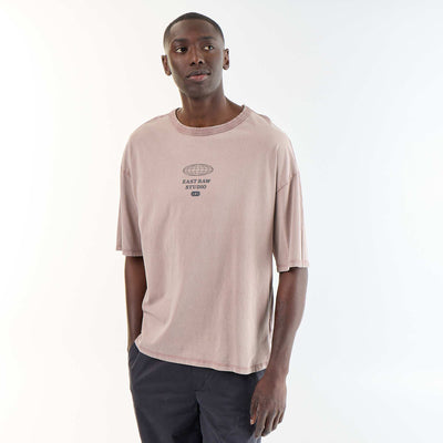 Vintage Style Short-Sleeved Printed T-shirt PINK