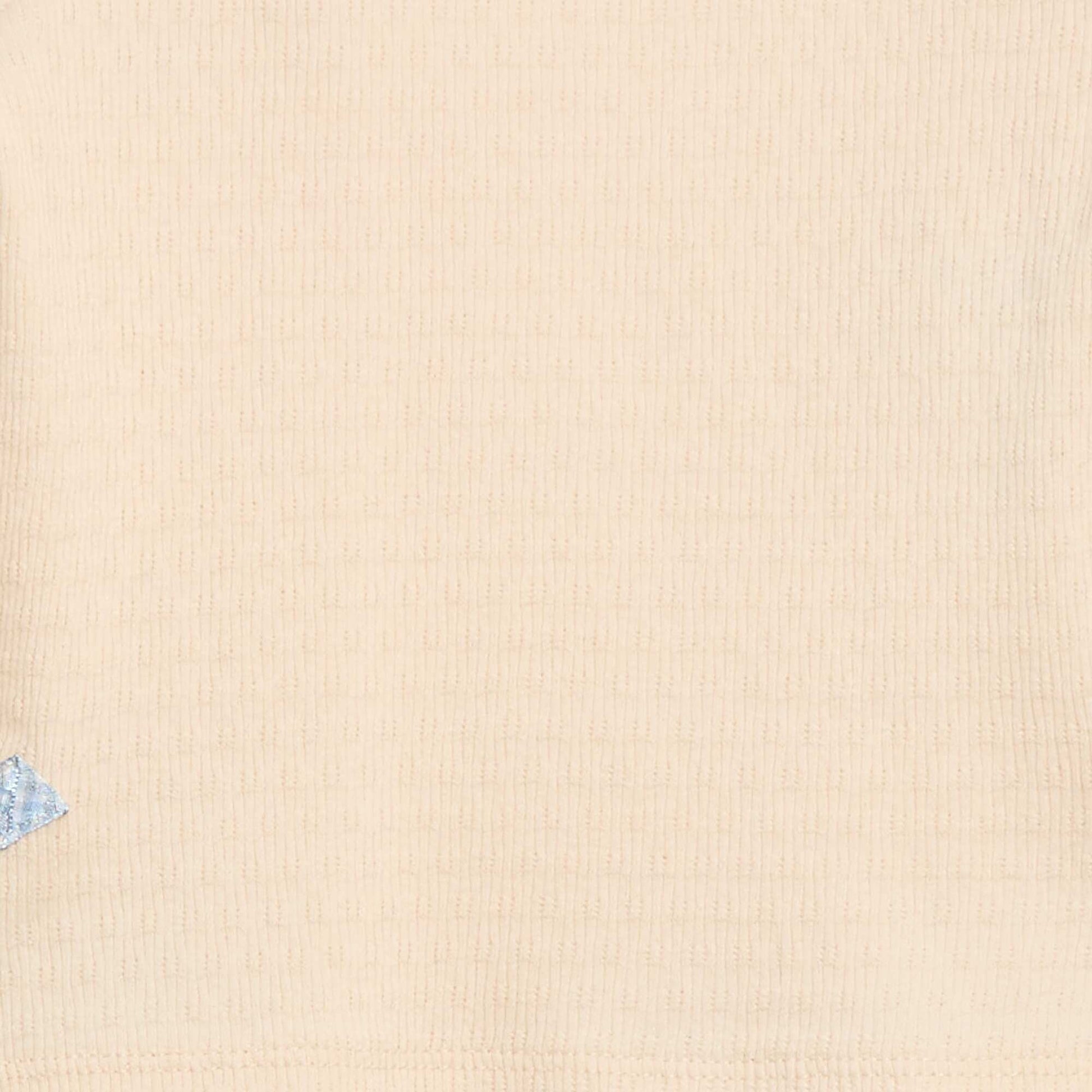 Rib-knit T-shirt with decorative knot details WHITE