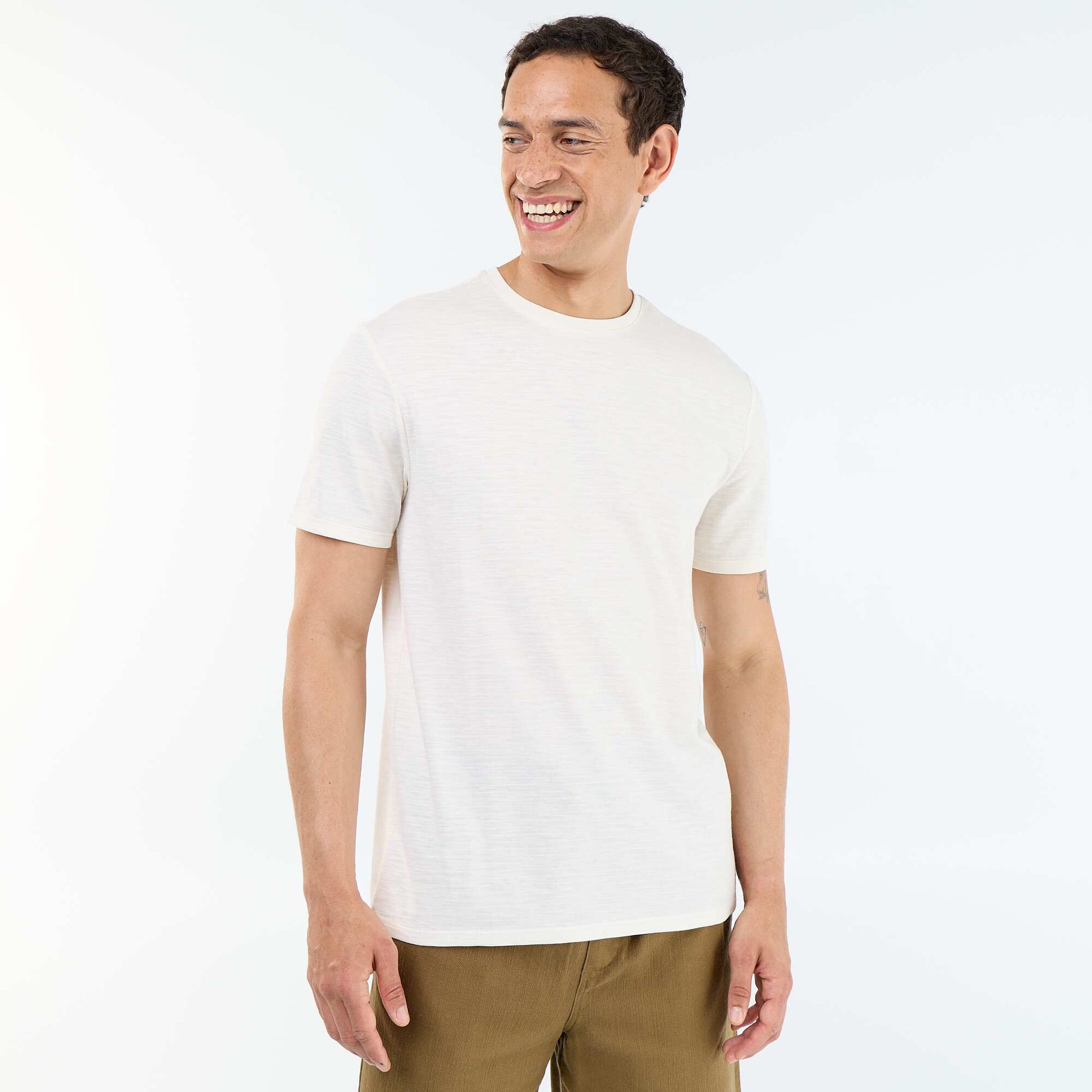 Plain Short-Sleeved T-Shirt WHITE