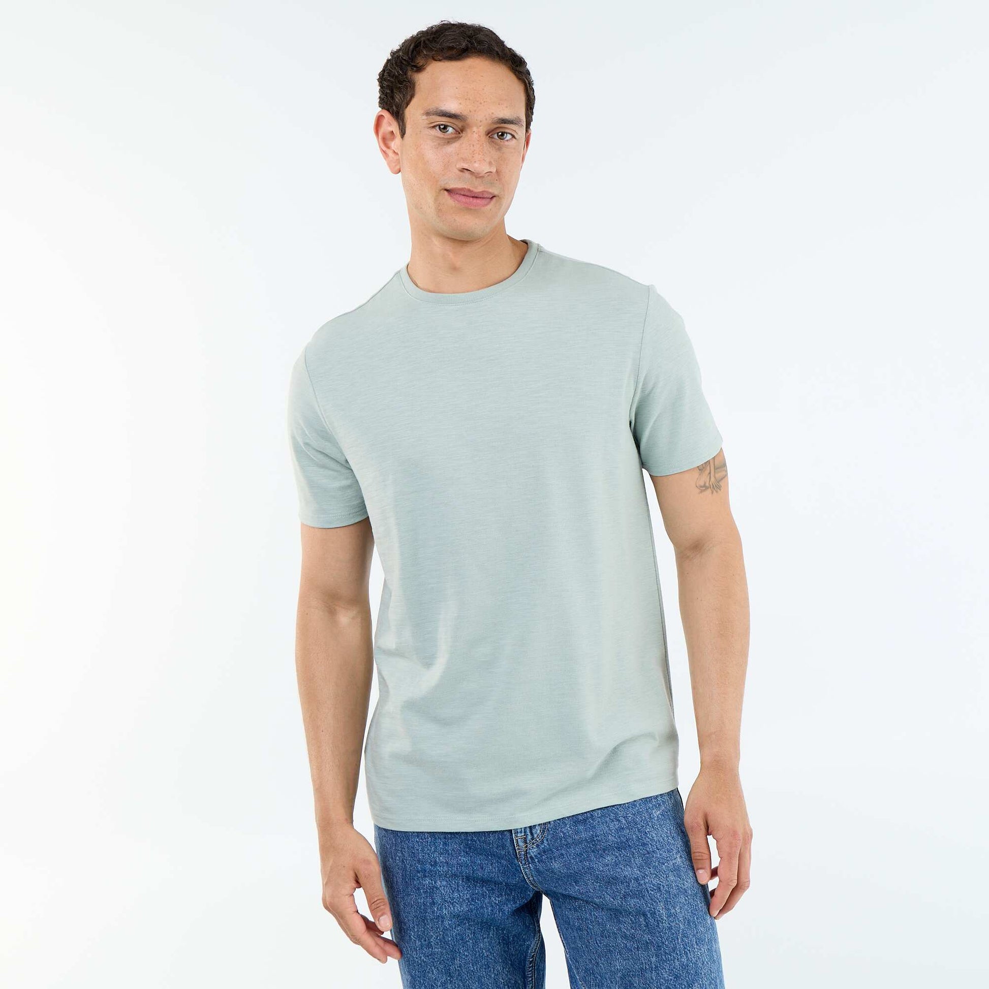 Plain Short-Sleeved T-Shirt GREEN