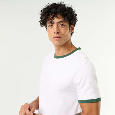 Short-Sleeved T-shirt with Contrasting Trim GREEN