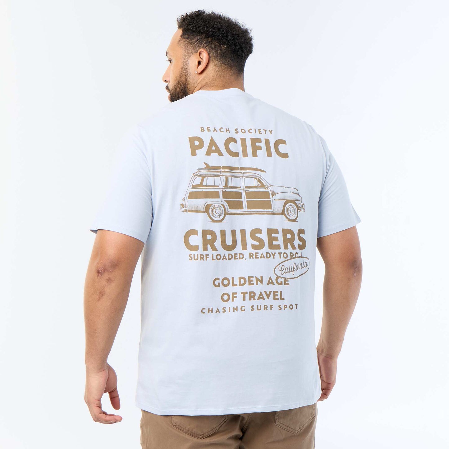 Short-sleeved printed T-shirt BLUE