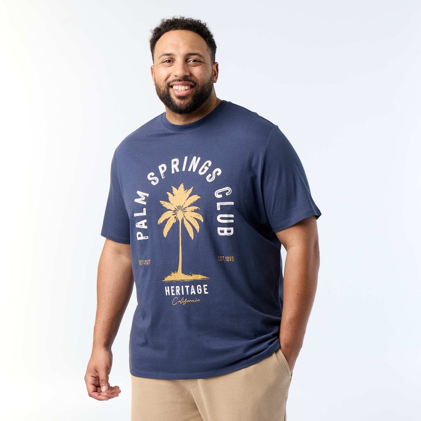 Short-sleeved printed T-shirt BLUE