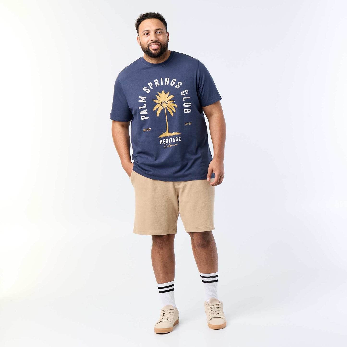 Short-sleeved printed T-shirt BLUE