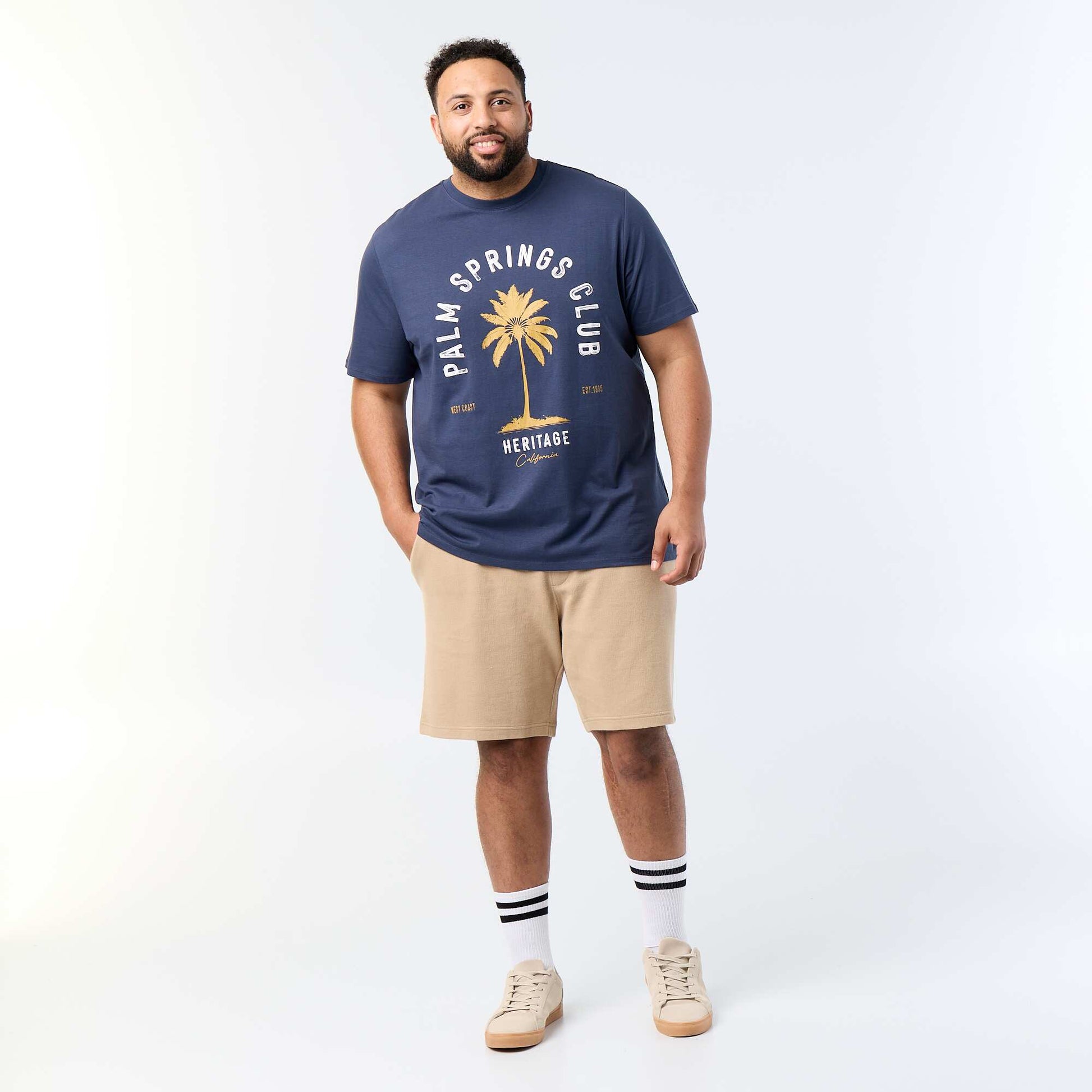 Short-sleeved printed T-shirt BLUE