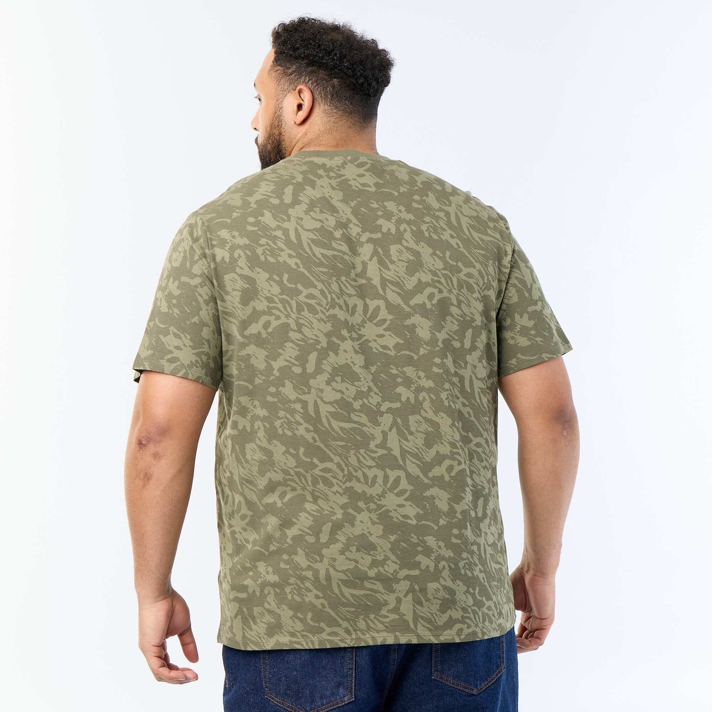 Short-sleeved printed T-shirt KHAKI