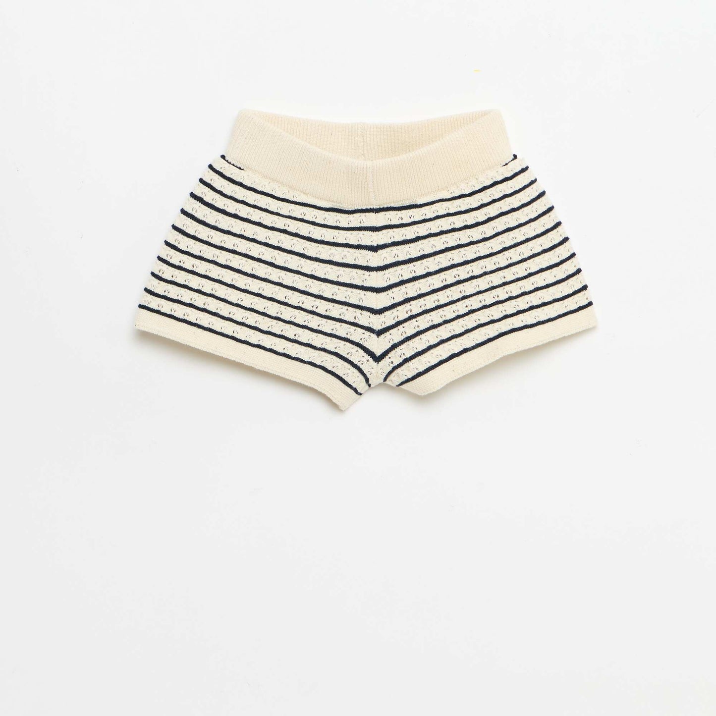 2-piece crochet shorts and T-shirt set BLUE