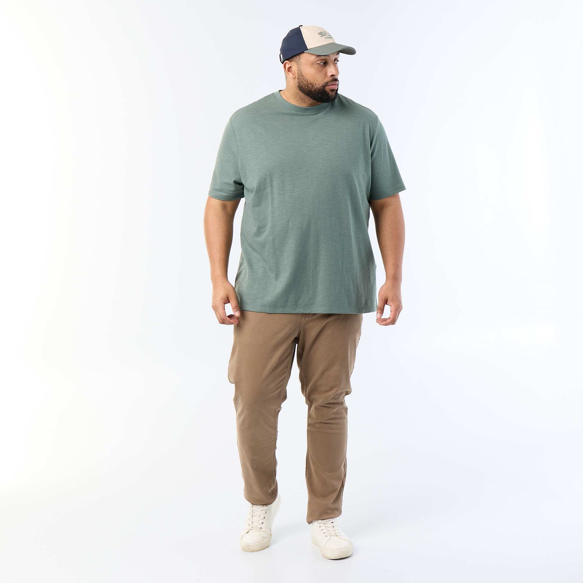 Textured Jersey Knit Short-Sleeved T-shirt GREEN