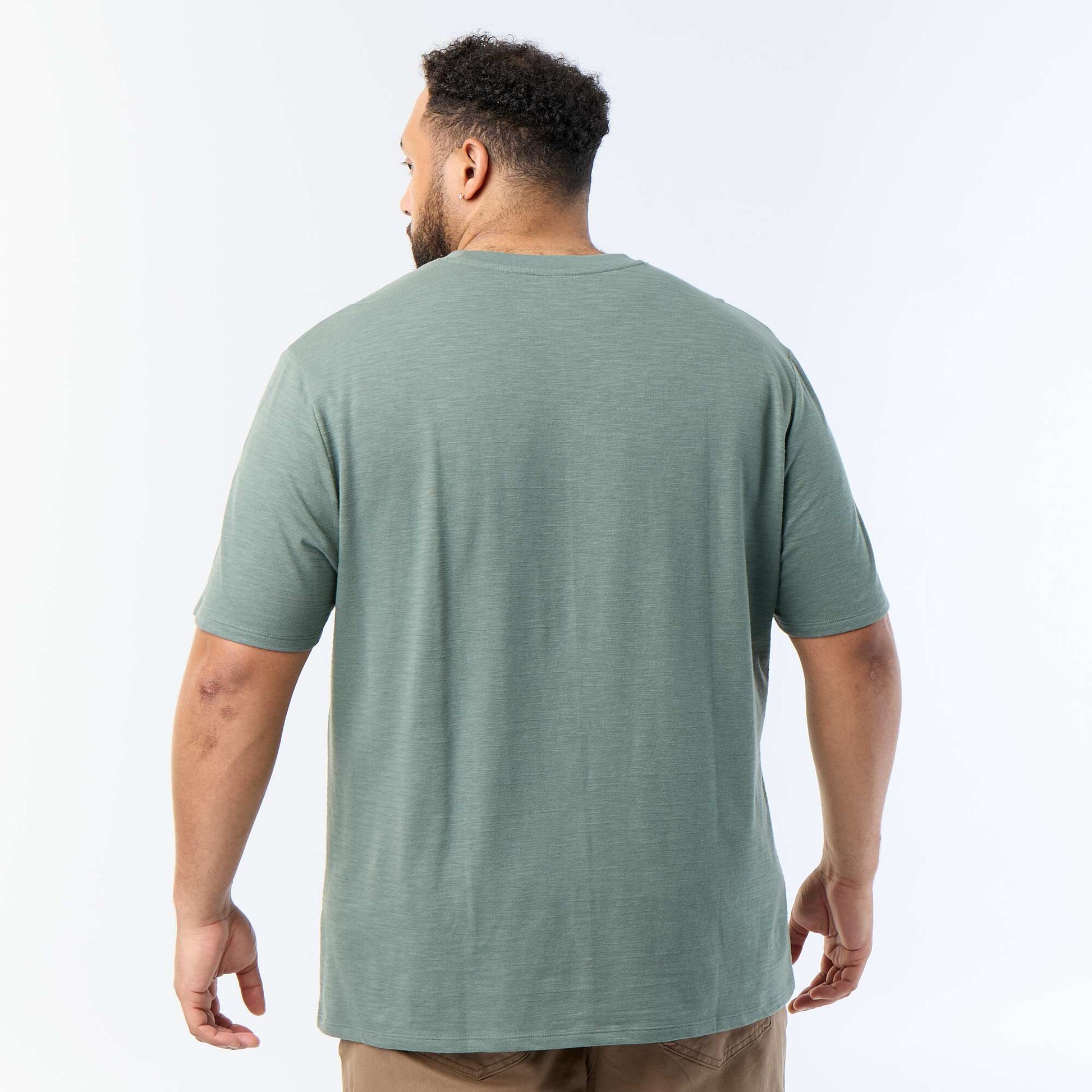 Textured Jersey Knit Short-Sleeved T-shirt GREEN