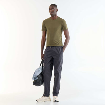 Peach-skin effect trousers BLACK