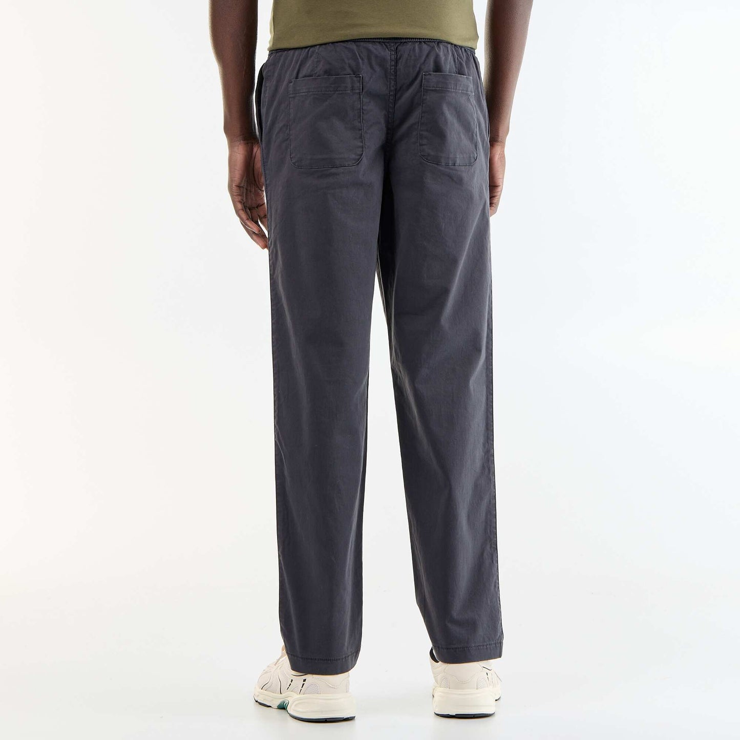Peach-skin effect trousers BLACK