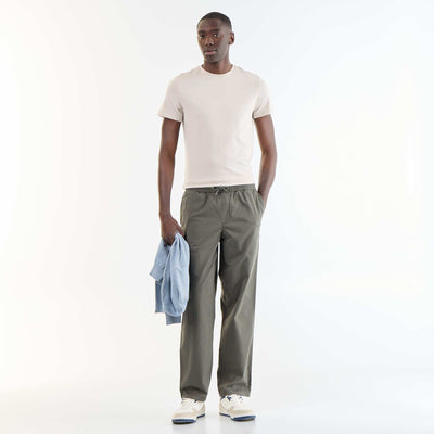 Peach-skin effect trousers KHAKI